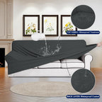 Purefit 100% Dual Waterproof Couch Cover Slipcovers For Couches And Sofas - Stretch Non Slip Fleece Sofa Covers Washable, Leakproof Furniture Protector For Kids, Pets, Dog (Sofa, Dark Gray)