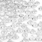DomeStar 2LB Clear Flat Glass Marbles, Clear Glass Beads Decorative Gem Pebbles Mancala Stones for Vase Filler Table Scatter Hom