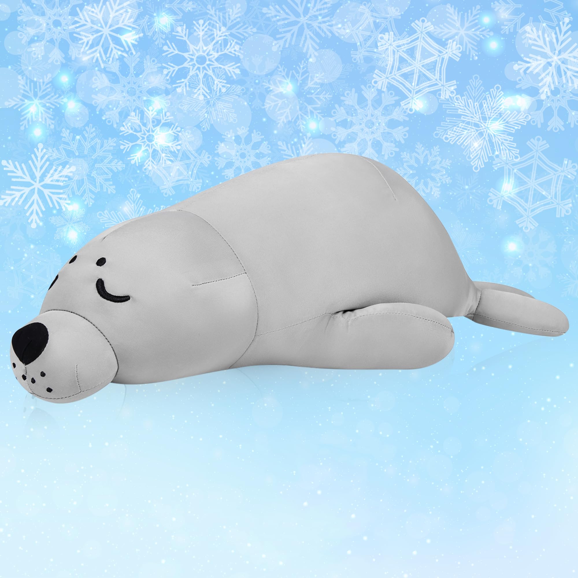 My Oli 24' Seal Cooling Stuffed Animal Pillow Coolable Stuffed Seal Pillow Soft Chill Plush Hugging Pillow Plush Toys Gift For