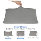 Jersey Knit Pillow Cases Standard/Queen Set Of 2 - Grey Pillowcases With Ultra Soft T-Shirt Like Microfiber Blend - Envelope Clo