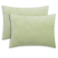 Calitime Pack Of 2 Cozy Standard Pillow Shams Cases For Bed Bedding Decoration Solid Dyed Soft Chenille 20 X 26 Inches Sage
