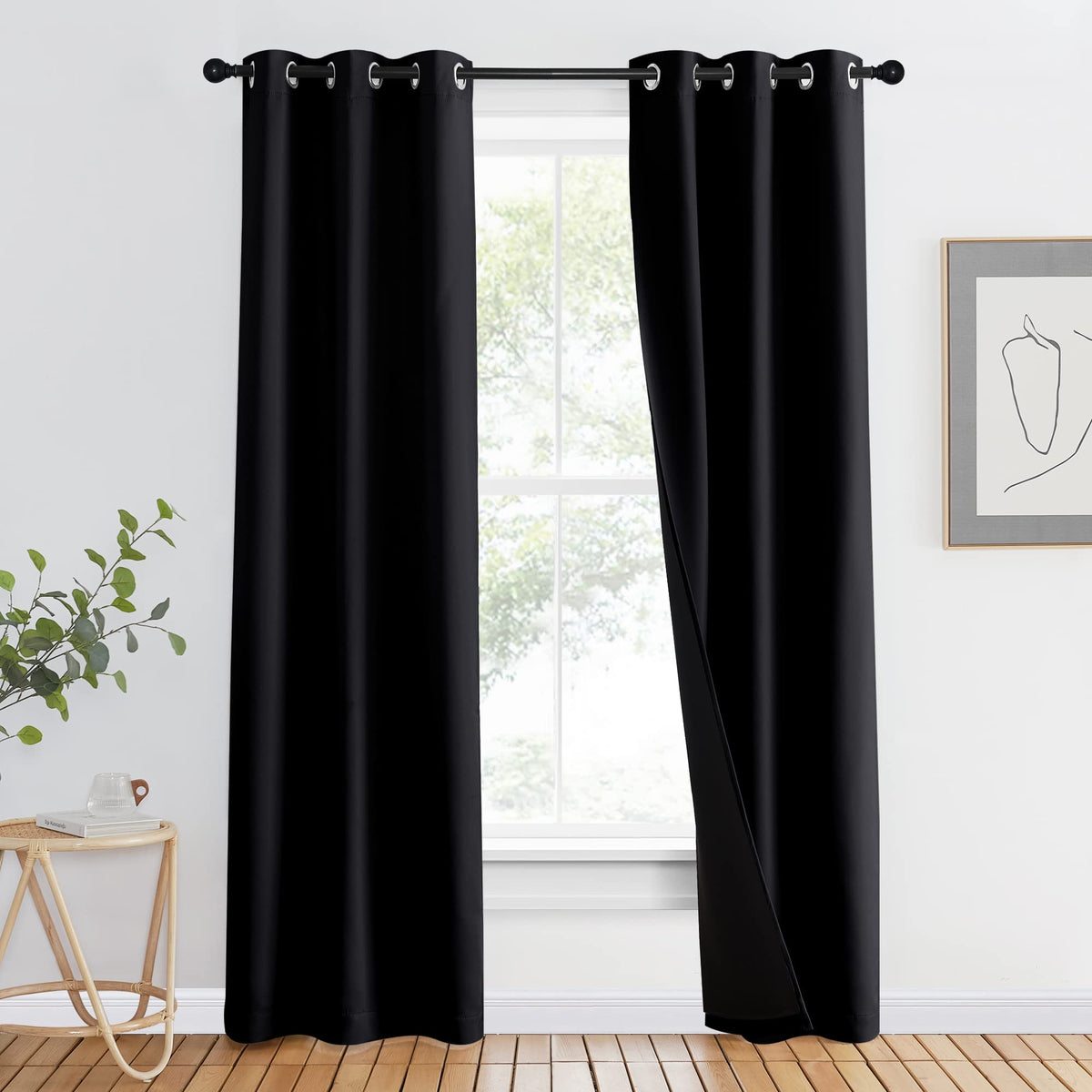 Nicetown Warm Curtains For Winter, High-End Thermal Curtains, Full Blackout Drapes 84 Inches Long For Dining Room, Soundproof Wi
