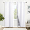Xwzo 100% Blackout Curtains 2 Panels With Tiebacks- Heat And Full Light Blocking Window Treatment With Black Liner For Bedroom/N
