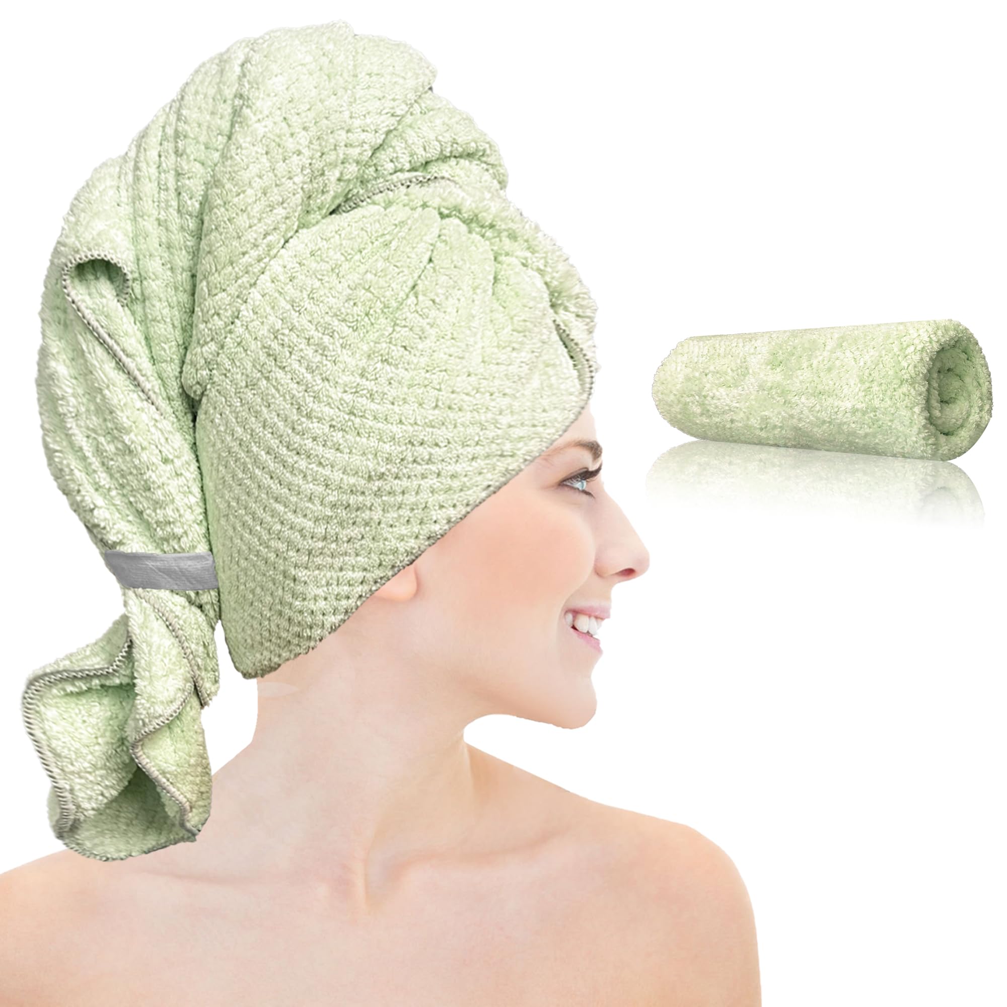 Chloven Large Microfiber Hair Towel Wrap for Women - Ultra Absorbent & Anti-Frizz Hair Drying Towel - Quick-Dry Hair Turbans Wra
