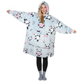 Catalonia Panda Print Oversized Blanket Hoodie Sweatshirt, Wearable Fleece Pullover For Adults Men Women