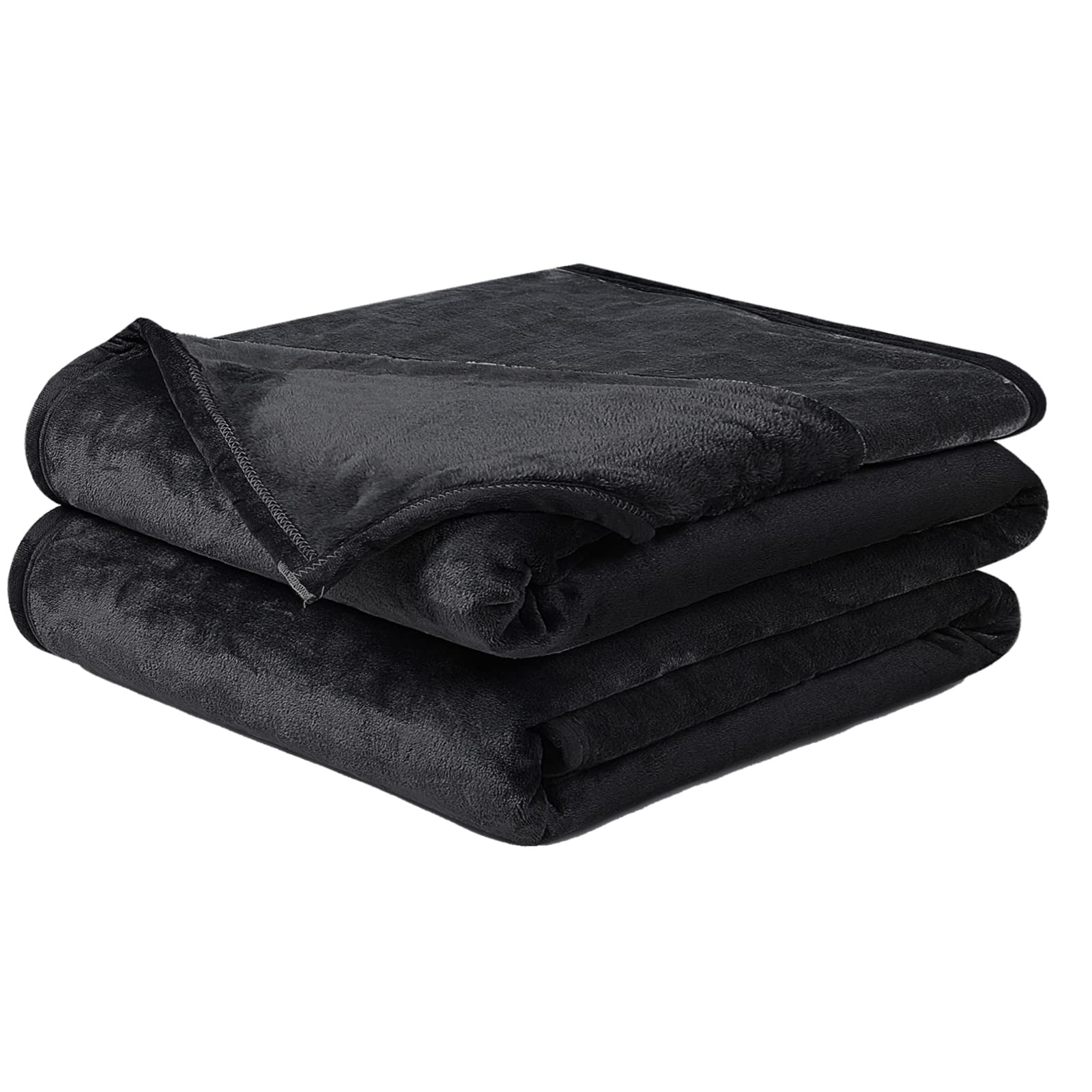 Soft Blanket King Size Warm Fuzzy Microplush Lightweight Thermal Fleece Blankets For Couch Bed Sofa,90X108 Inches,Black
