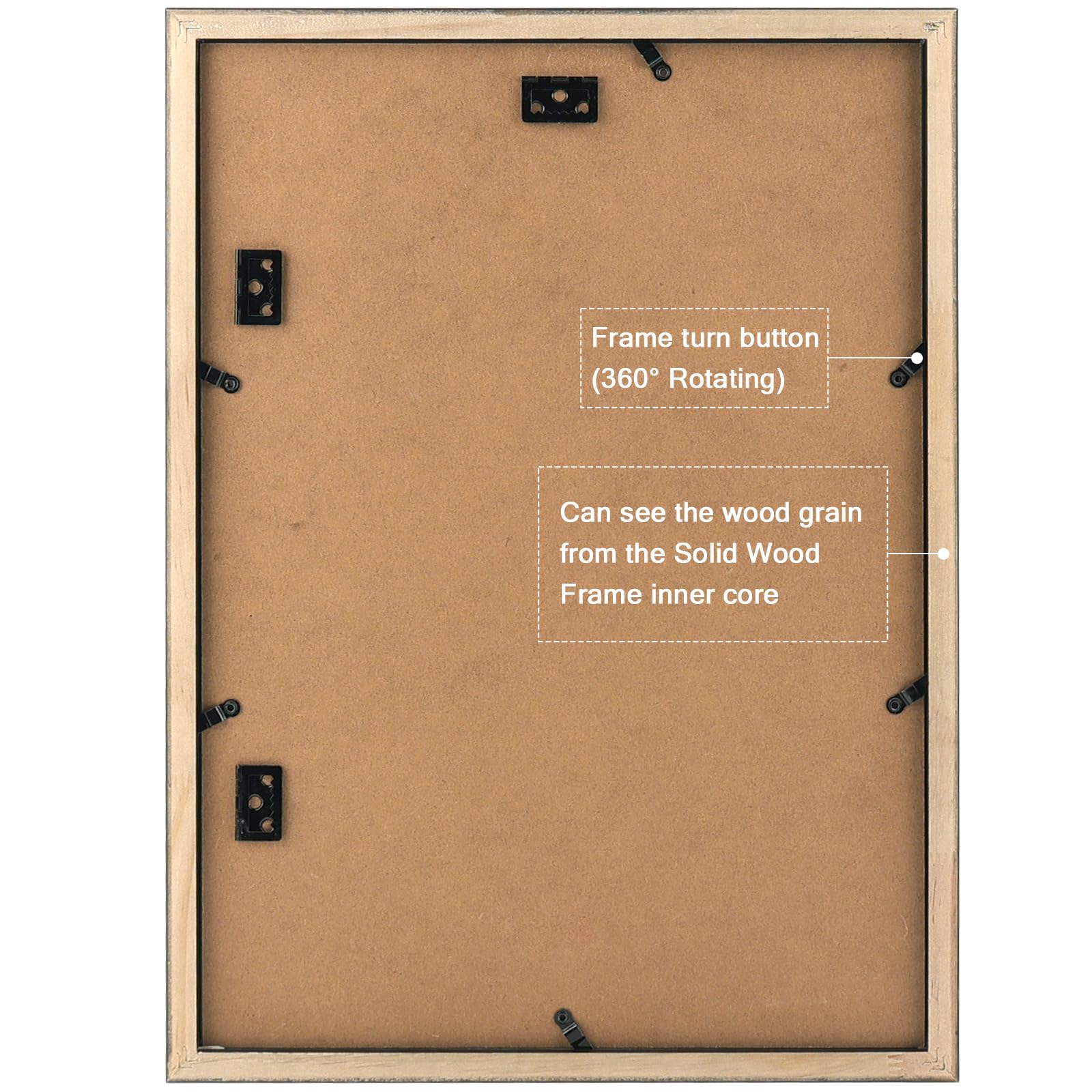 Golden State Art, A3 Black Photo Frame - Solid Wood And Display 11.7X16.5 Picture Without Mat -Acrylic Glass (Wall Display)