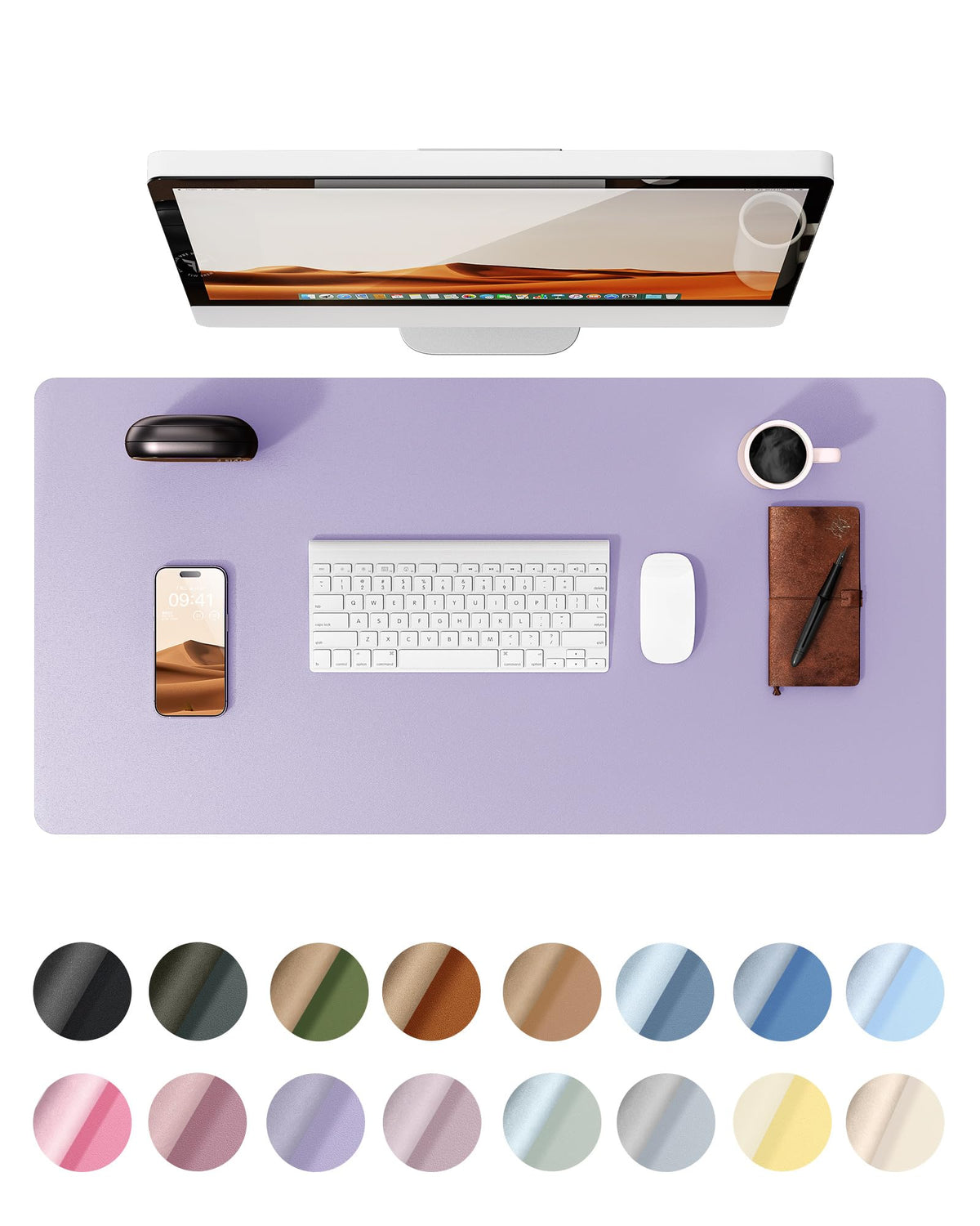 Ysagi Leather Desk Pad Protector, Office Desk Mat, Large Mouse Pad, Non-Slip Pu Leather Desk Blotter, Laptop Desk Pad, Waterproo