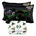 Sunny Side Up Monster Jam Grave Digger Full Sheet Set - 4 Piece Kids Bedding Set Includes Pillow Cover - Super Soft Microfiber S