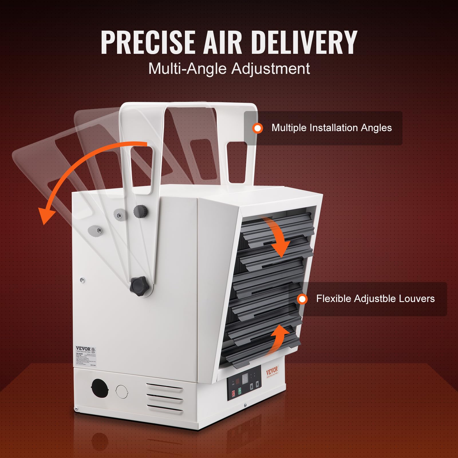 Vevor Electric Garage Heater, 10000-Watt Digital Fan-Forced Wall/Ceiling Mount Shop Heater, With Remote Control Overheat Protect