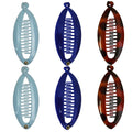 Set Of 6 Mini Banana Clips - Royal Pale Blue Tortoise