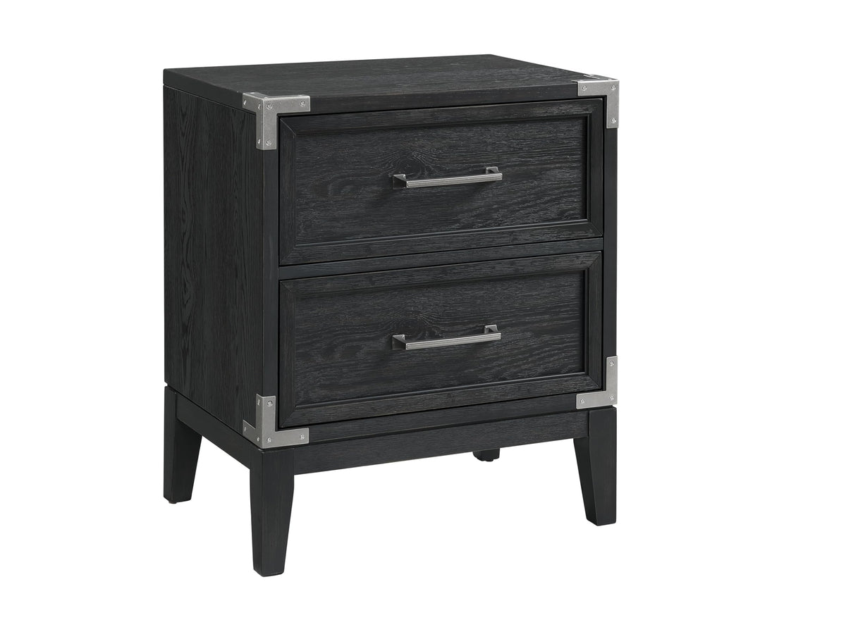 Intercon Laguna 2-Drawer Oak Veneer Nightstand, Weathered Chestnut