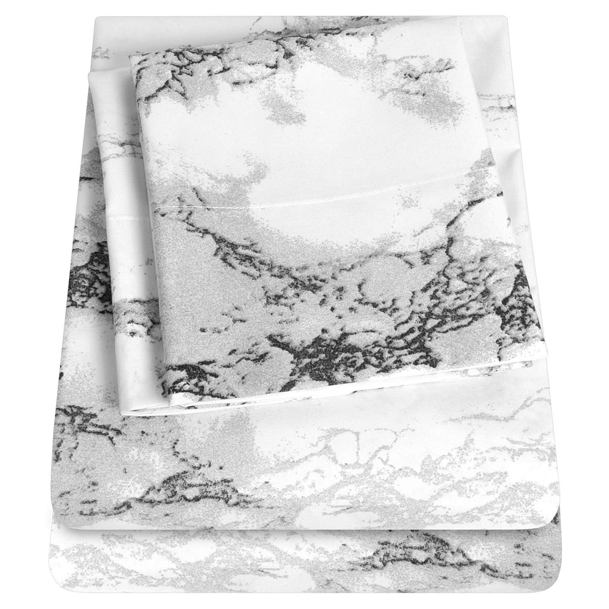 1500 Supreme Collection Extra Soft Marble Print 4-Piece Sheet Set- Luxury Bed Sheets Set With Deep Pocket Wrinkle Free Bedding,