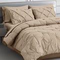 Maple&Stone Queen Comforter Set, 7 Pieces Bed In A Bag Queen, Pintuck Bedding Sets With Comforter, Sheets, Pillowcases & Shams -
