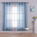 KOUFALL Dusty Blue Curtains 63 Inch Length 2 Panel Set Semi Sheer Grommet Curtains for for Bedroom Living Room,Country Blue