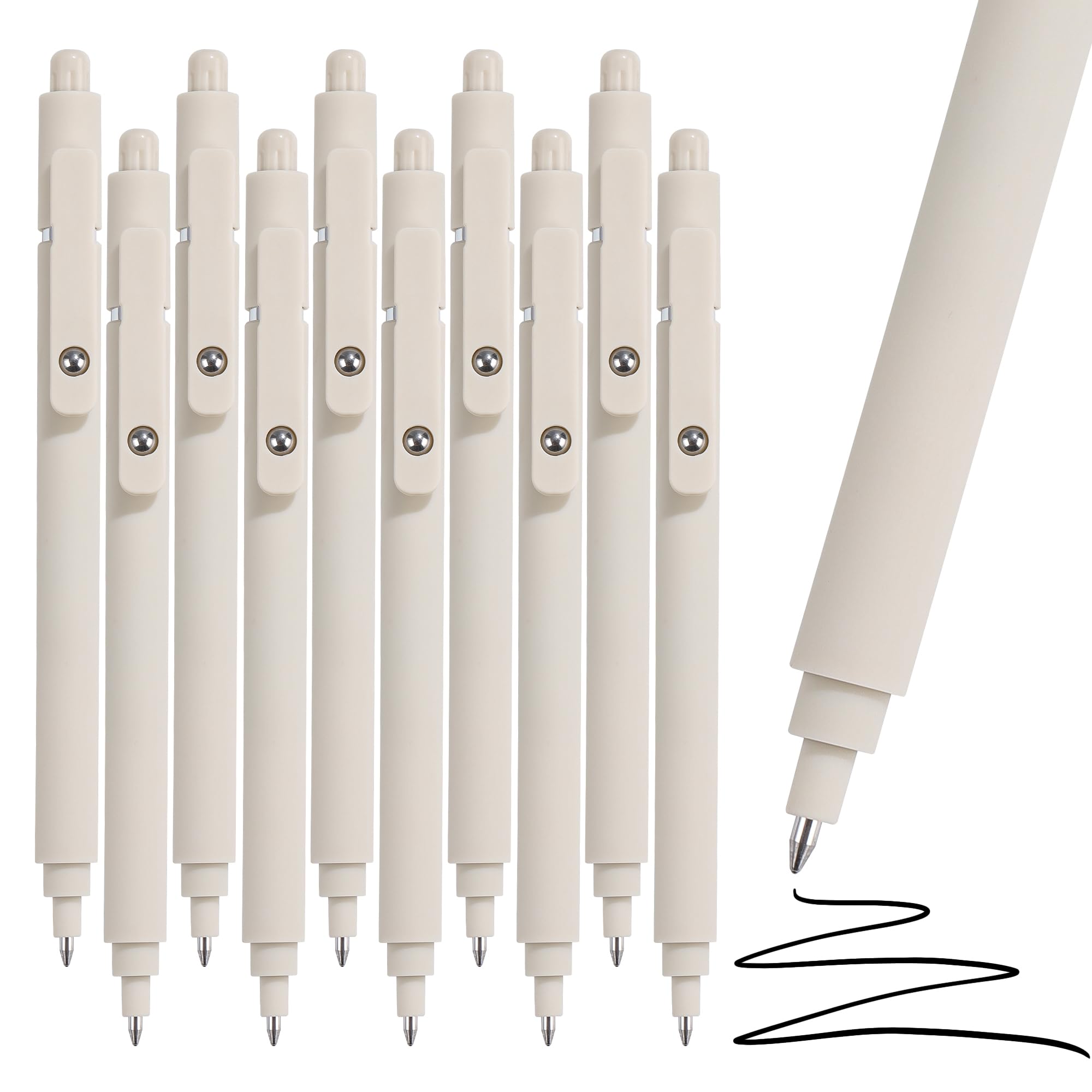 Riancy Aesthetic Pens Pen 10Pcs 0.5Mm Black Ink Gel Pen Quick Dry Ink Fine Point Smooth Writing Pens For Journaling Note Taking