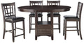 Coaster Furniture Lavon 5-Piece Storage Counter Table Dining Set Espresso And Black 102888-S5