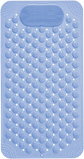 LINEAR Rectangular Anti Skid Bath Mat with Foot Scrubber for Bath Room Shower Mat with Suction Cups & Drain Holes Silicone Floor