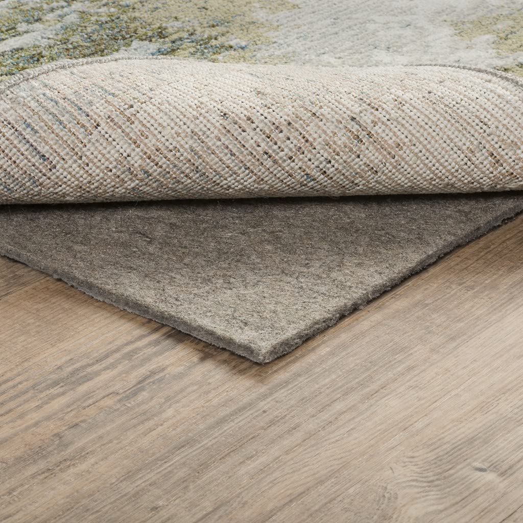 HomeRoots Synthetic Fibers, Latex Backing 12' x 15' Grey Non Slip Rug Pad
