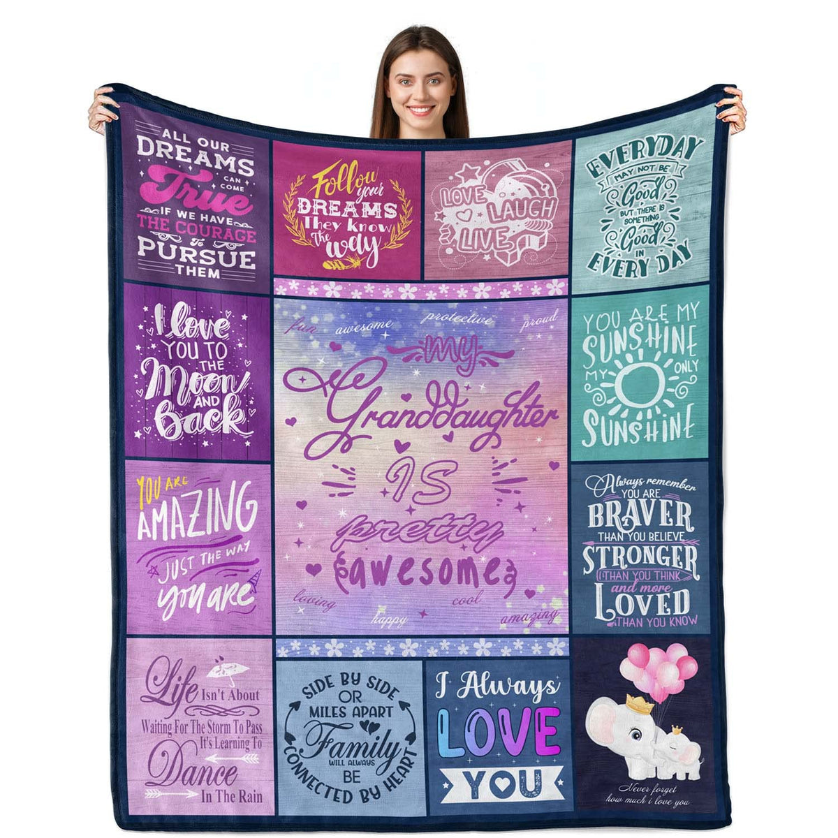 Sulpoie Granddaughter Gifts From Grandma, Granddaughter Blanket, Gifts For Granddaughter From Grandparents, Granddaughter Birthd