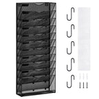 Vevor File Wall Rack, One-Piece 12 Pockets Mesh Wall File Holder, Wall Mounted Magazine Mail Paper & Document Storage Folder, Me