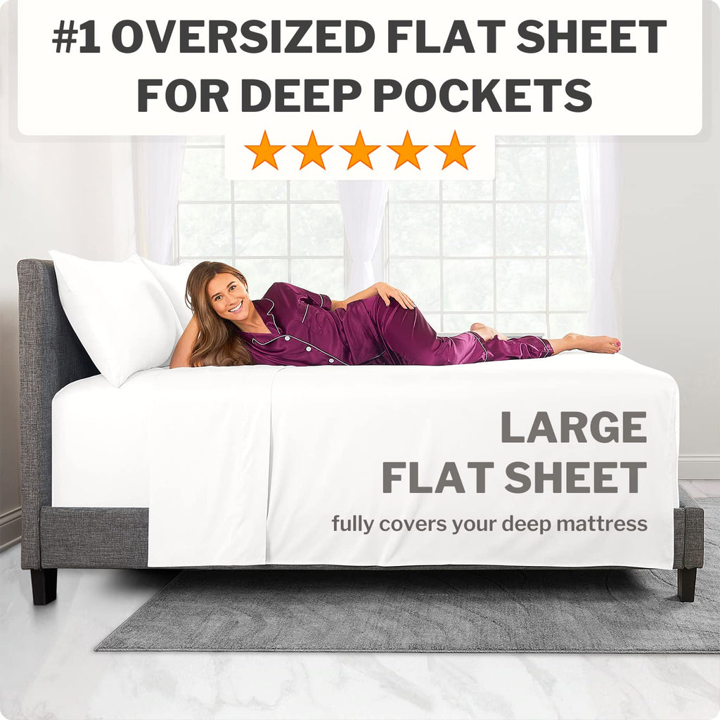 Full Size Sheets - Sheets Full Size Bed Set - Soft Full Size Sheet Sets 16    Deep Pockets Fitted Sheet - Oversize Flat Sheet -