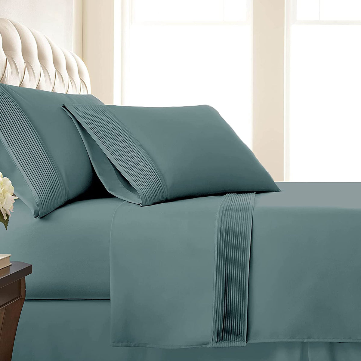 Southshore Fine Living, Inc. Split King Sheets 5-Piece Set With Two 21' Extra Deep Pocket Fitted Sheets, 1 Flat Sheet, 2 Pillow
