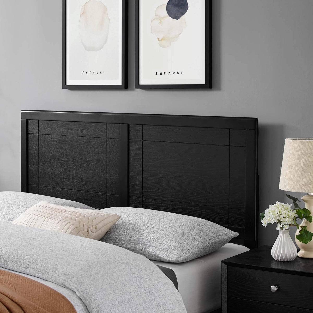 Modway Archie Queen Wood Headboard In Black