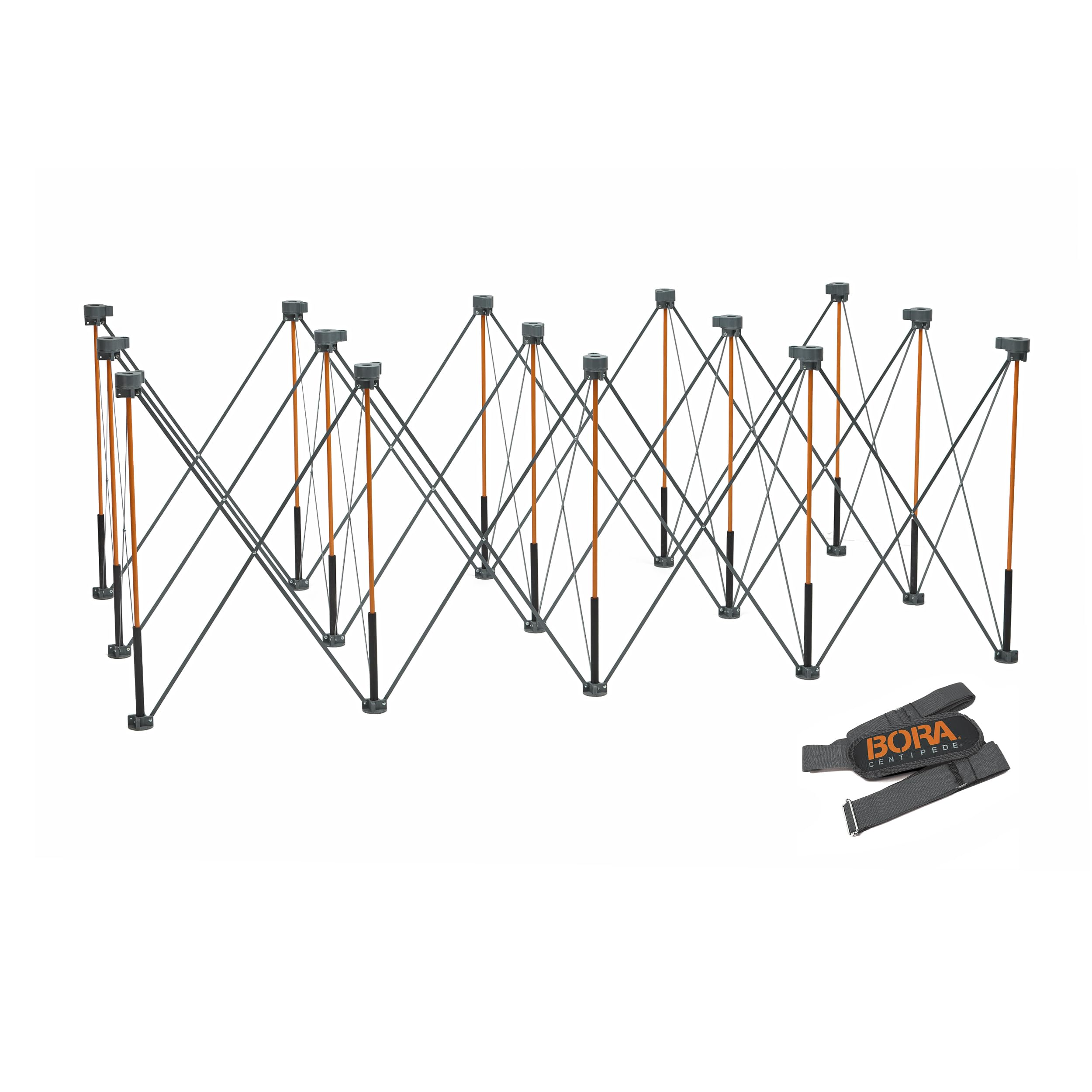 Bora Centipede Ct15 36 Inch Tall Portable Folding Workstand With Carry Strap, Collapsible Workbench, Construction Table, Support, Sawhorse, 4Ft X 8Ft, 36 Inch Work Height, 6000Lb Weight Capacity