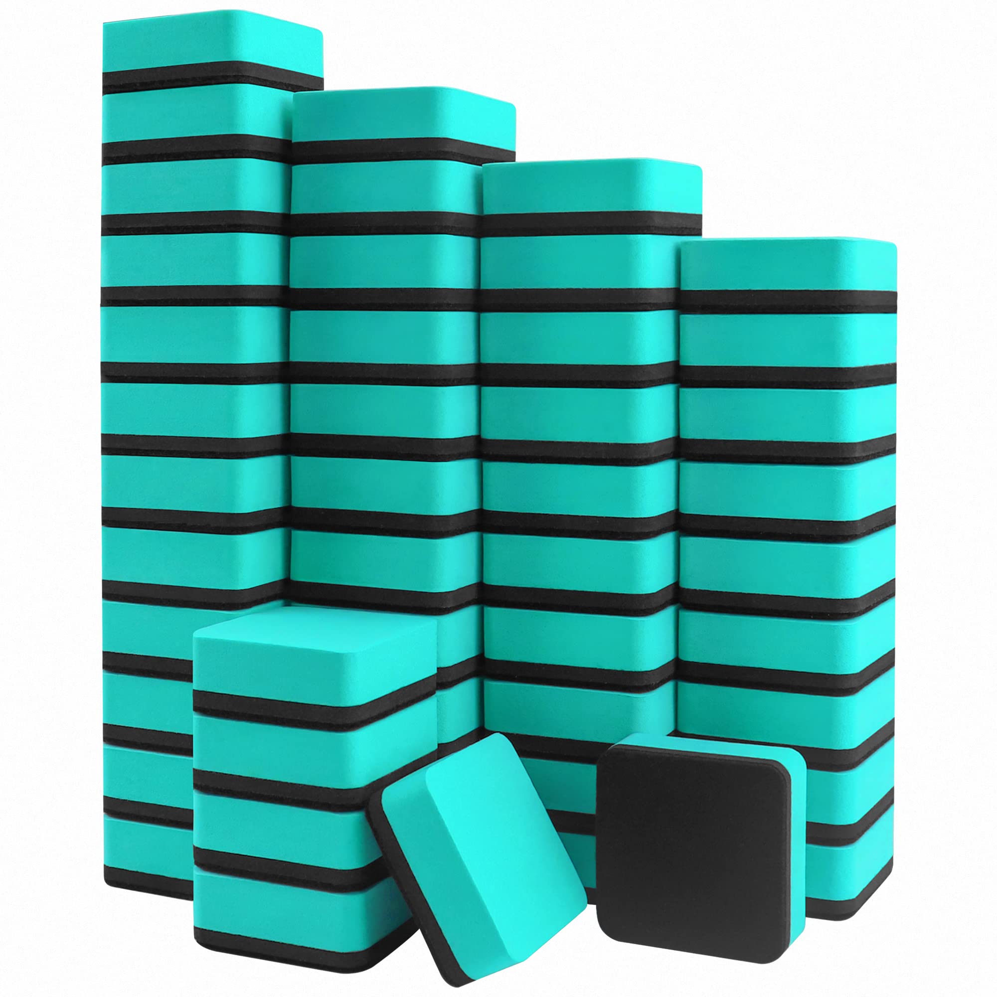 Officdo Dry Erase Erasers, 48 Pack Mini Magnetic Whiteboard Erasers Dry Erasers Chalkboard Erasers For Kids, Student, Classroom,