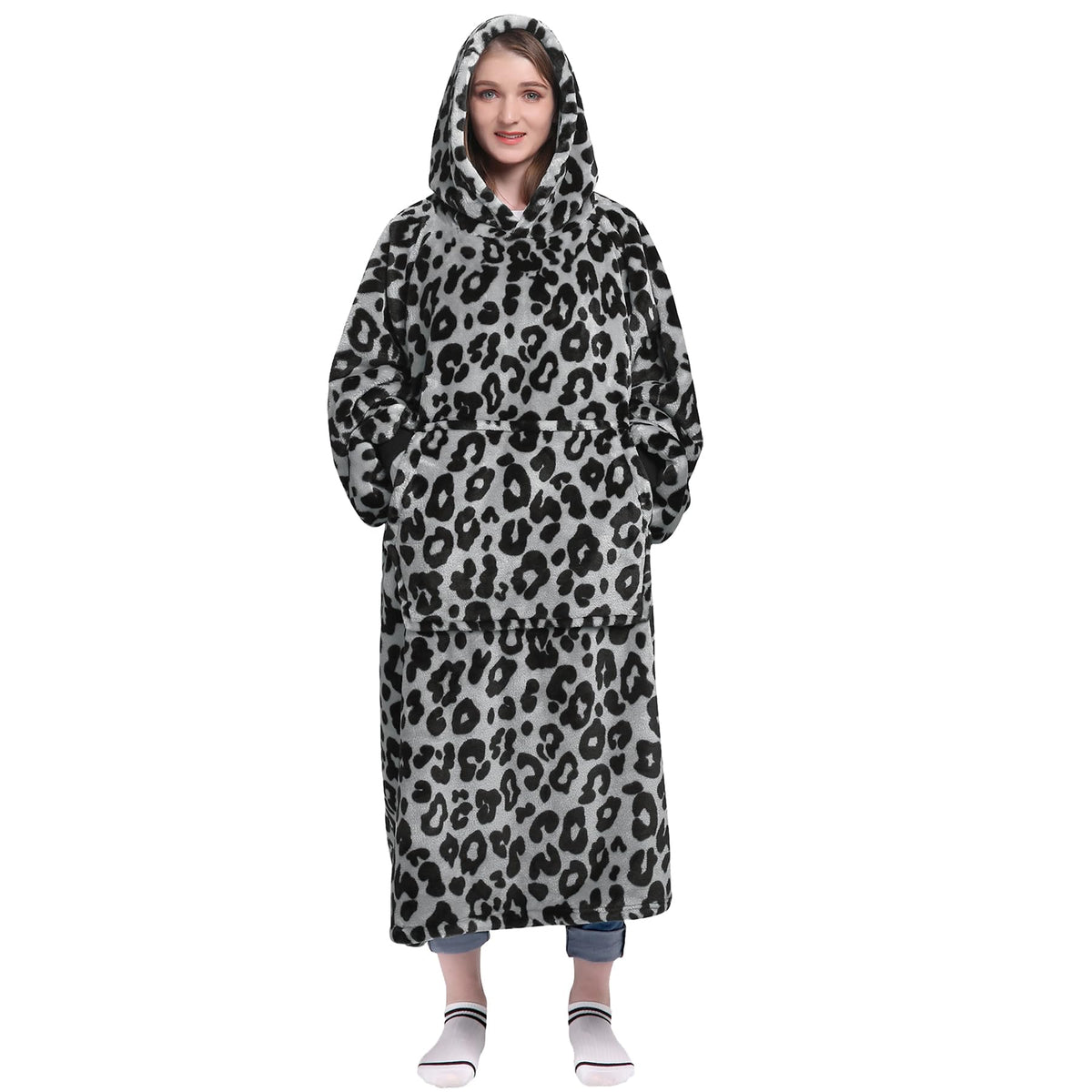 Waitu Wearable Blanket Sweatshirt Gifts For Women And Men, Warm And Cozy Blanket Hoodie, Thick Flannel Hoodie Blanket With Sleev