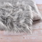 Orinova Shag Washable Area Rugs 8X10 Grey Fluffy Rug For Living Room Large Faux Sheepskin Shaggy Fur Area Rugs For Bedroom Nurse