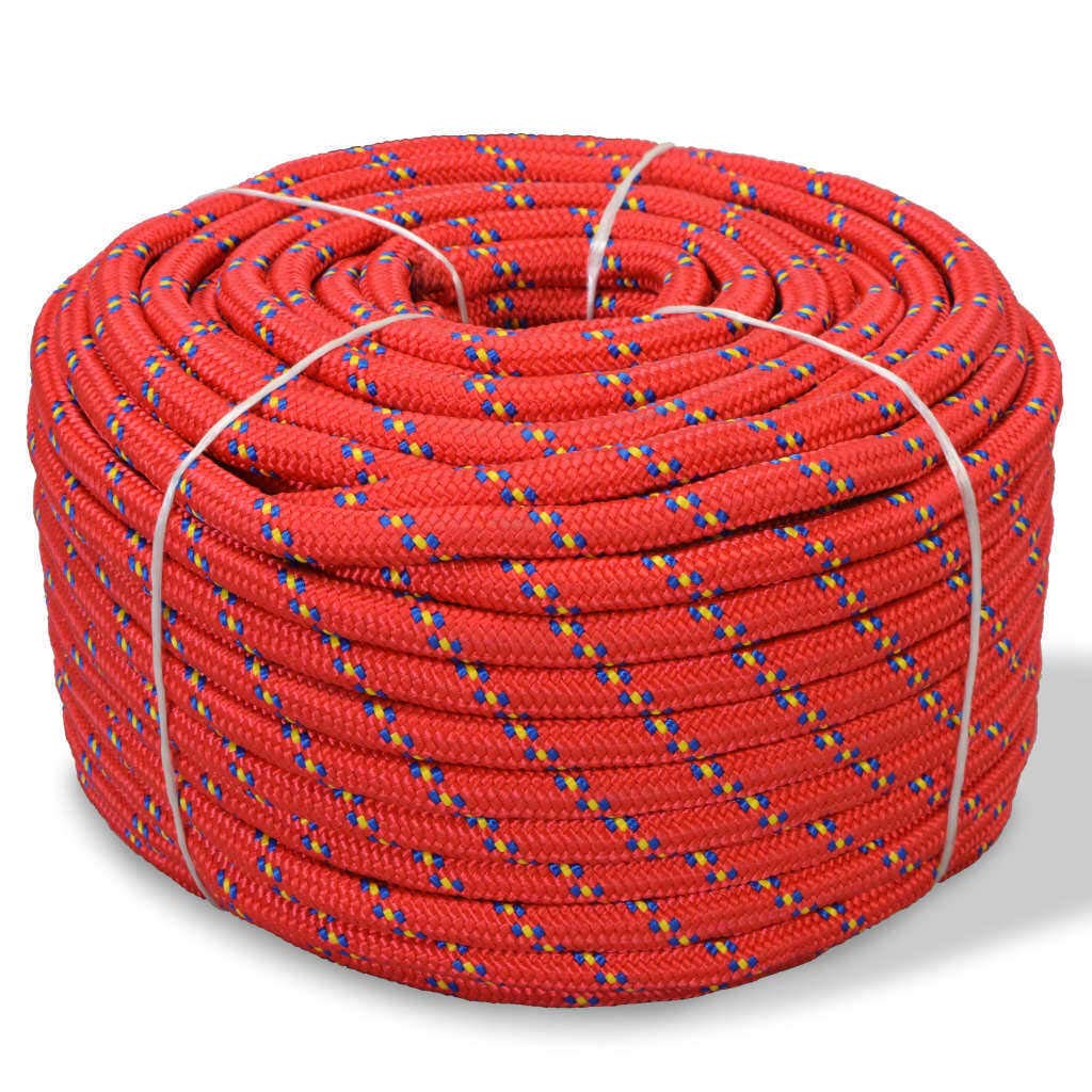 vidaXL Marine Rope Polypropylene 10mm 50m Red Durable Boating Yacht Sailing