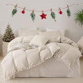 Bedbay King Size Comforter Set Boho Bedding Comforters Sets Ultra Soft Lightweight Beige Grey 3 Pcs Comforter King Size Bedding