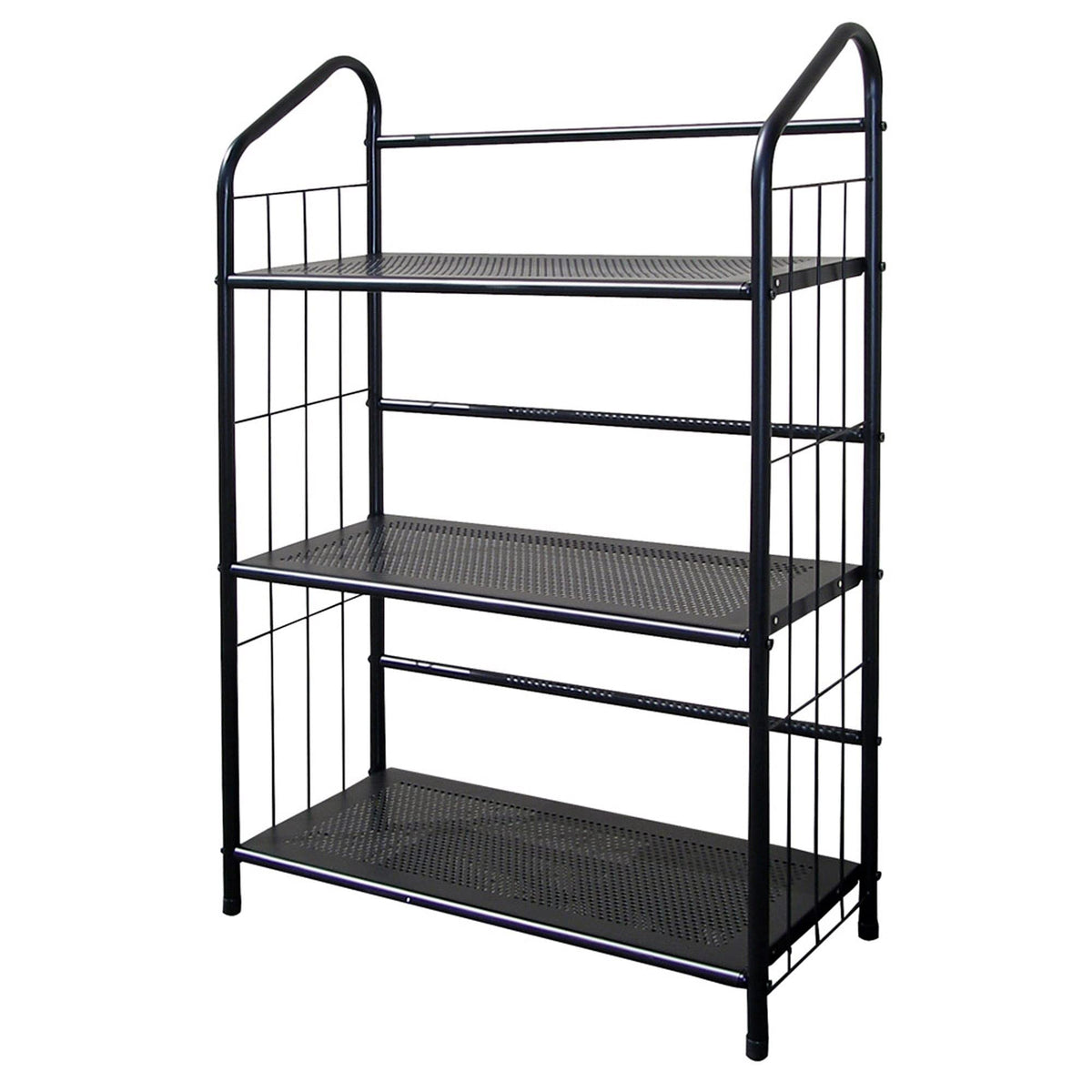 HomeRoots Black 3 Shelf Metal Standing Book Shelf