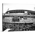 CANVAS ON DEMAND Tourists Outside a Baseball Stadium At Opening Night, Wrigley Field, Chicago Canvas Wall Art Print, Home Decor,