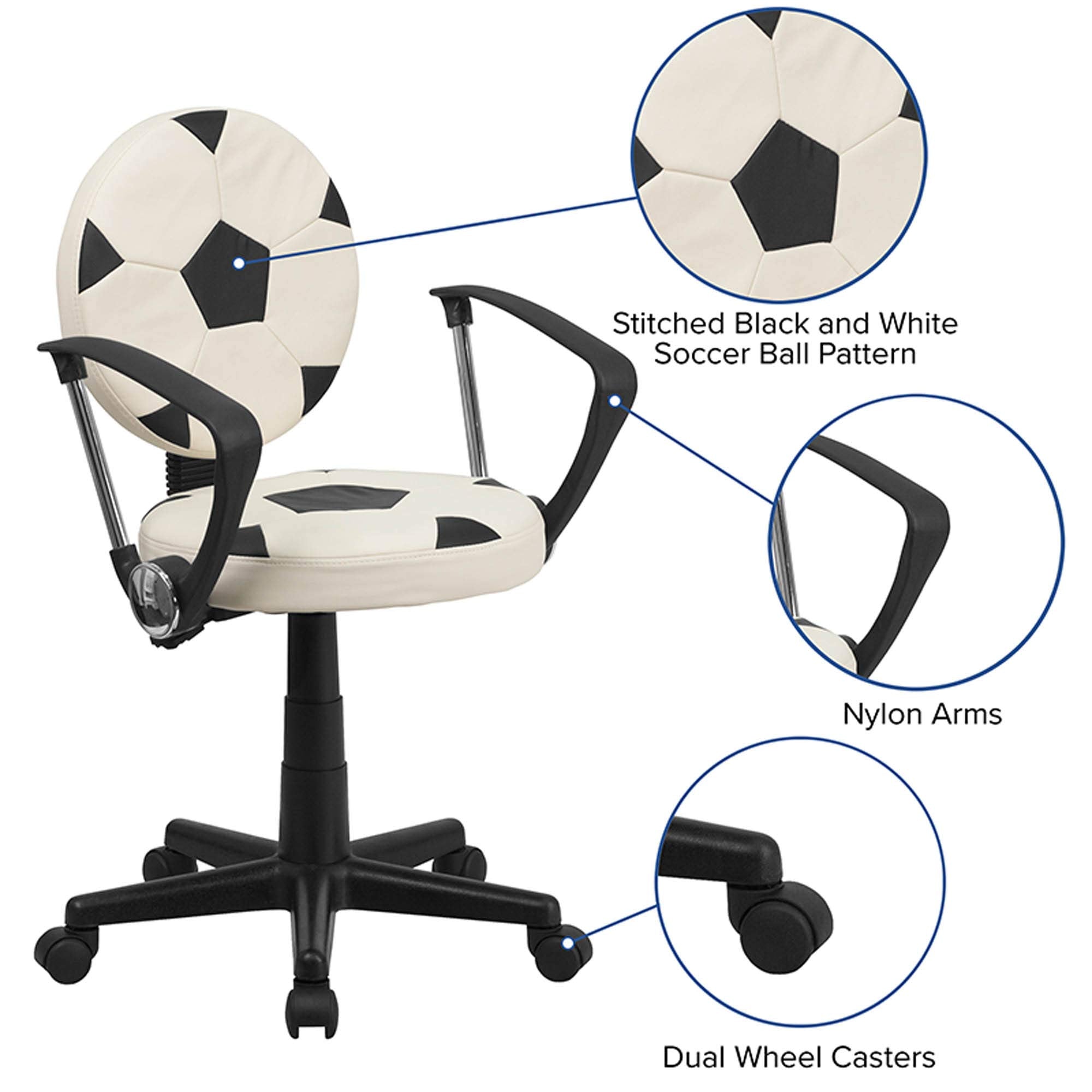 Flash Furniture Billy Soccer Swivel Task Office Chair with Arms