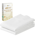 California Design Den King Size Pillowcase Set - 400 Thread Count, 100% Cotton Sateen, Luxury Set Of 2 Pillow Covers, Breathable, Cooling, Soft For Comfortable Quality Sleep - Creamy White