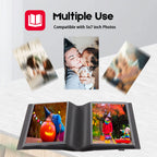 2Pack Small Photo Album 5X7 Holds 64 Photos Black Inner Page With Strong Elastic Band, 5X7 Mini Book Photo Picture Album For Art