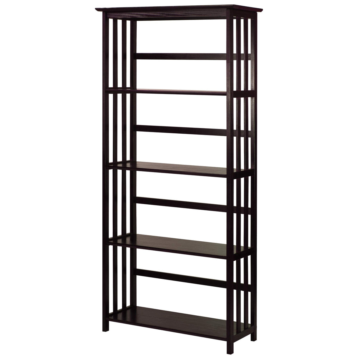 Casual Home Mission Style 5-Shelf Bookcase, Espresso