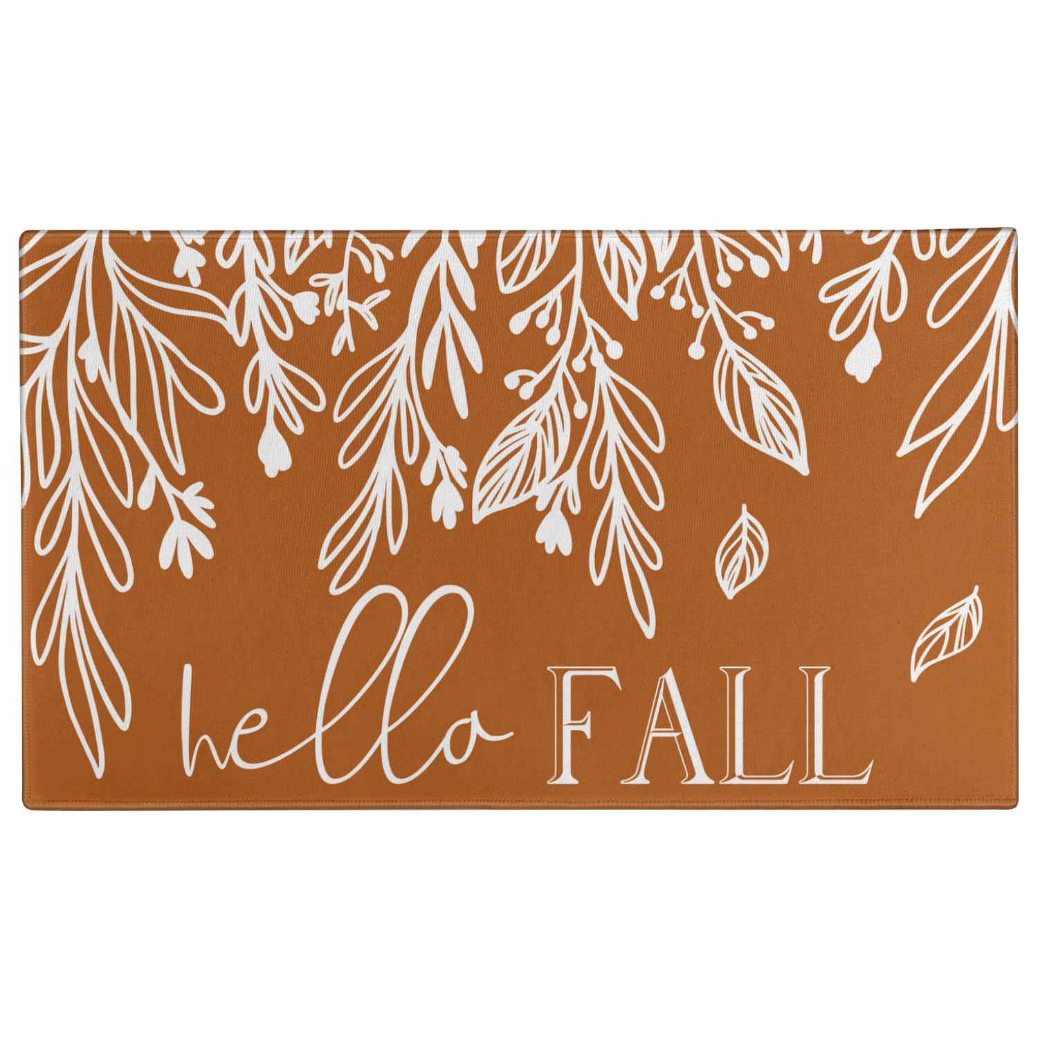 Xsinufn Fall Door Mat Outside,Hello Fall Pumpkin Leaf Welcome Mat For Front Door,Thanksgiving Autumn Indoor Outdoor Non-Slip Rug