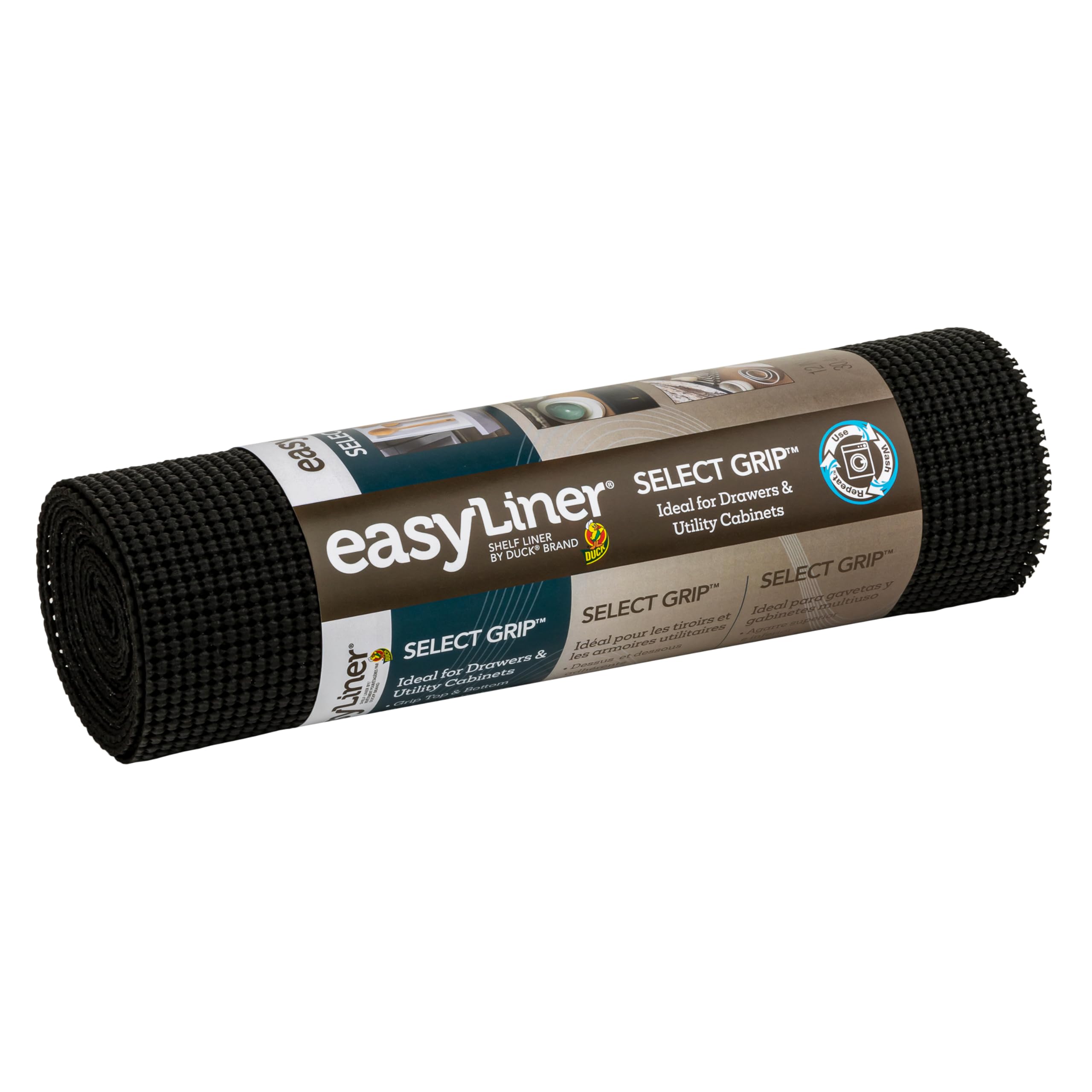 Select Grip EasyLiner Shelf and Drawer Liner, Non-Adhesive, 12-Inch x 10-Feet, Non-Adhesive, Black, 1 Pack