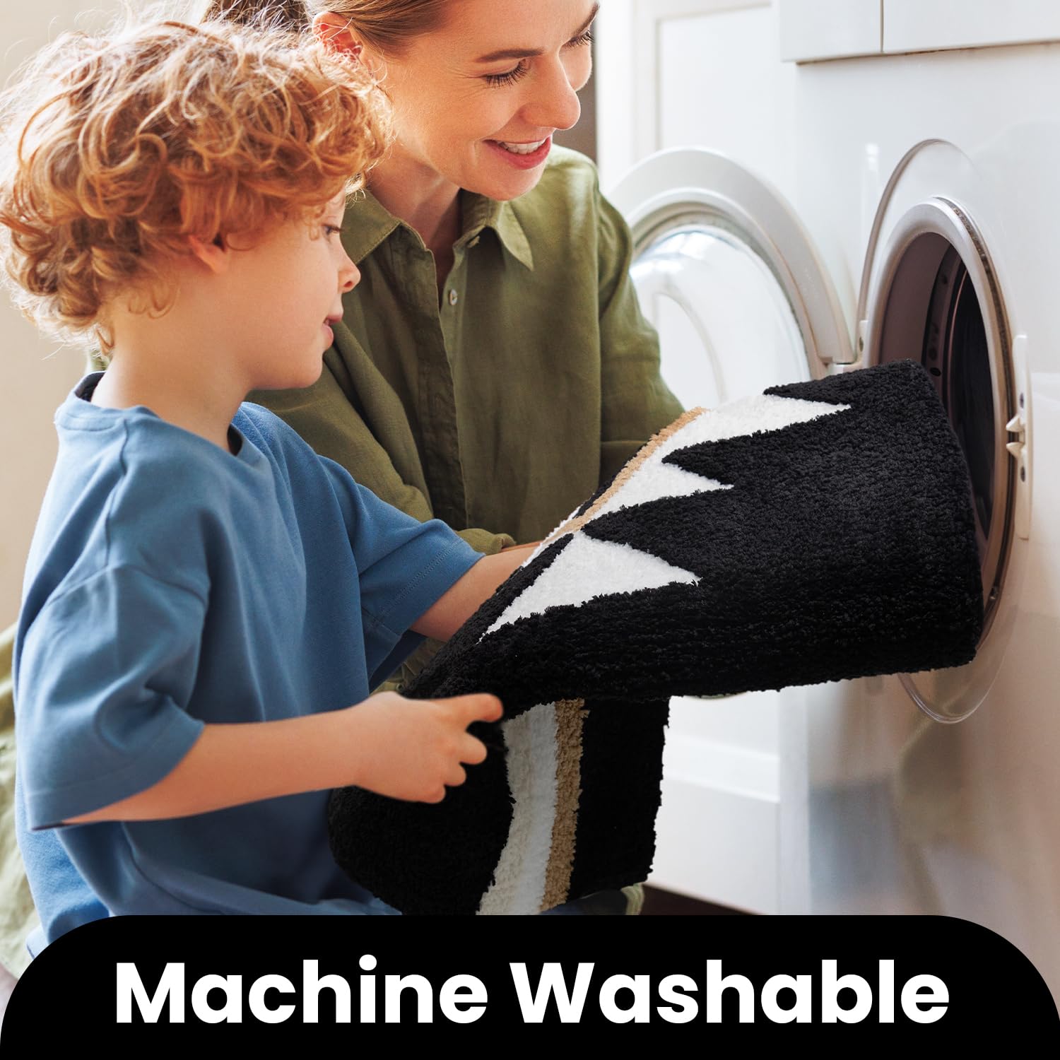 Tanvill Boho Bathroom Rugs Runner Black Aztec Bath Mat Non Slip Long Bath Rug Soft Absorbent Microfibe Large Floor Mat For Bathr