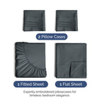King Size 4 Piece Sheet Set - Extra Soft, Breathable & Cooling Sheets - Hotel Luxury Durable Bed Sheets For Women & Men - Deep Pockets, Easy-Fit & Wrinkle-Free Sheets - Slate Blue Oeko-Tex Bed Sheets