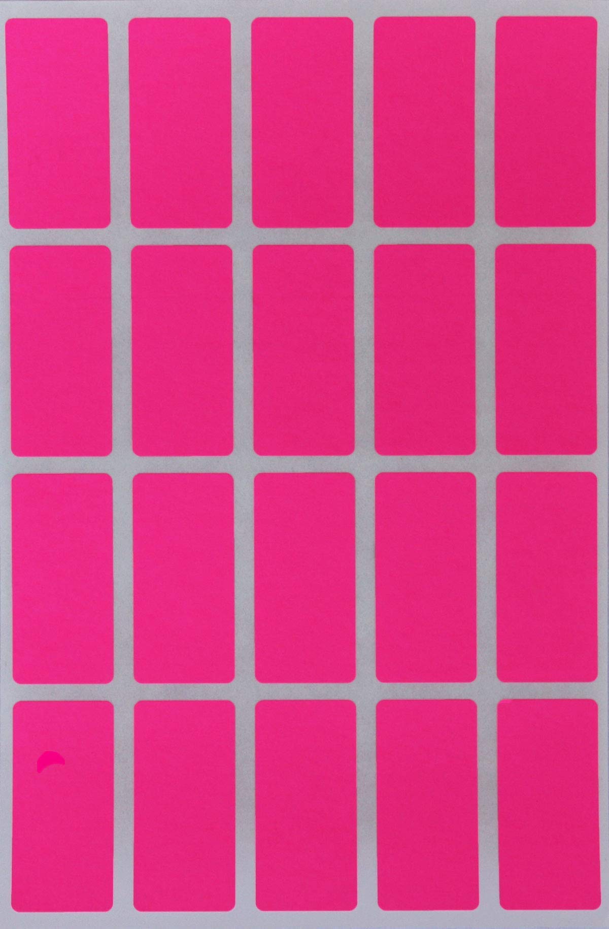 Royal Green Neon Pink Index Tabs Color Labels 1.57 Inch X 0.75 Inch - Rectangular Colored File Stickers (40Mm X 19Mm) - 100 Pack