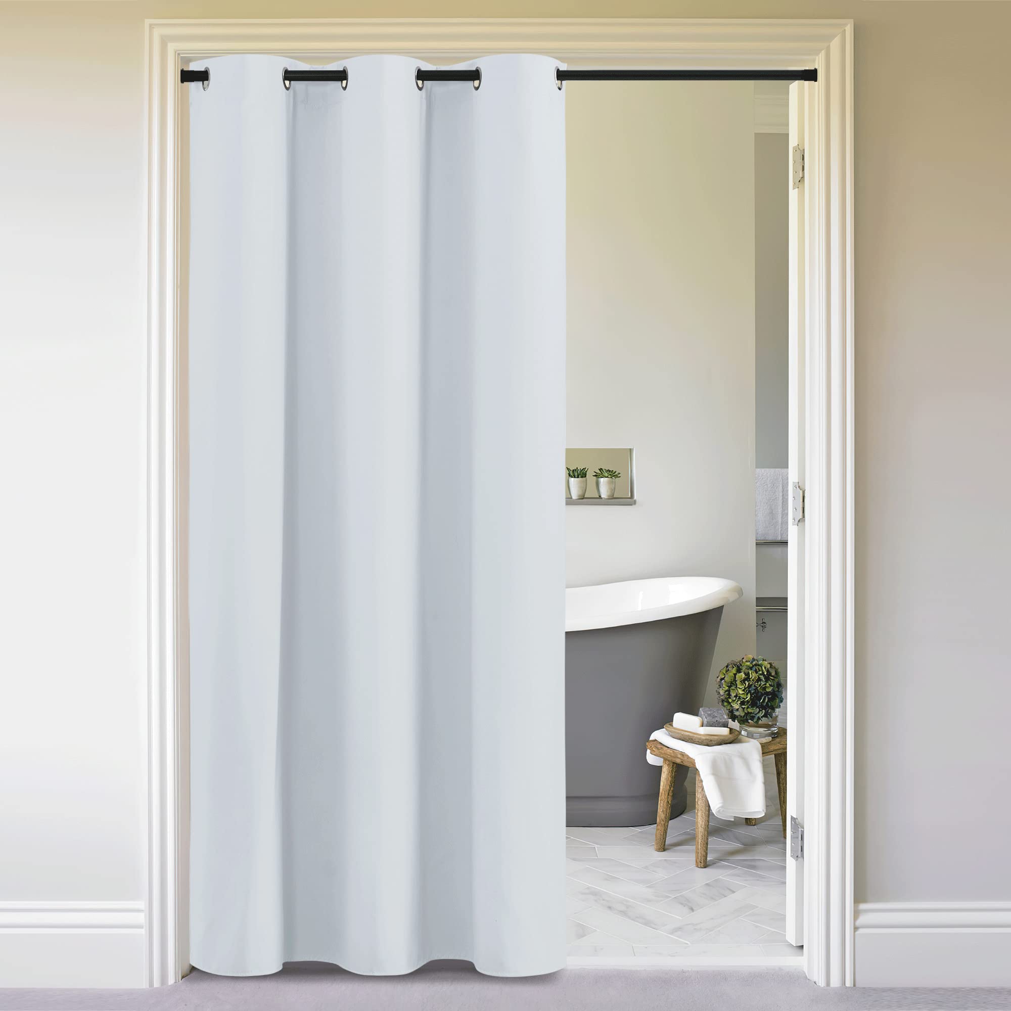 Nicetown Closet Curtain For Bedroom Privacy, Faux Folding Accordion Doors, Blackout Noise Reducing Room Divider Drapes For Doorw