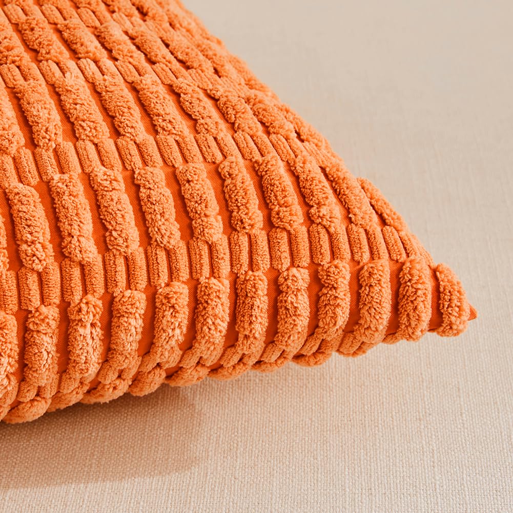 Fancy Homi 4 Packs Orange Fall Decorative Throw Pillow Covers 18X18 Inch For Couch Living Room Bed Sofa, Halloween Pumpkin Autum