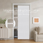 Jilron 100% Blackout Fabric Folding Door Curtain With Magnetic Closure - Accordion Style For Sliding Doors, Closets,Wardrobe And