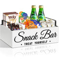 Snack Organizer For Countertop, Wood Pantry Storage Bins With Handles, Snack Bar Organizer For Pantry Shelf, Kitchen, 4 Compartm