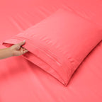 Clara Clark Twin Sheets, 5 Piece Set - Hotel Luxury Sheets For Twin Size Bed, Super Soft Bedding Sheets & Pillowcases, Twin Size Sheets, Coral Pink